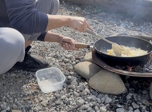 ルンルングランピングで中華鍋デビュー！？